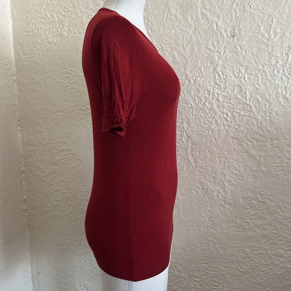 MaxMara Cranberry Red Short Sleeve French Seam T-Shirt Medium - Picture 6 of 10